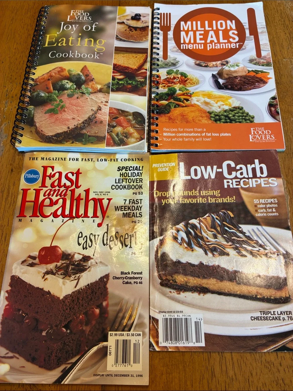 Lot of 4 healthy cookbooks - The Food Lovers Eat Loss System - Fast and healthy